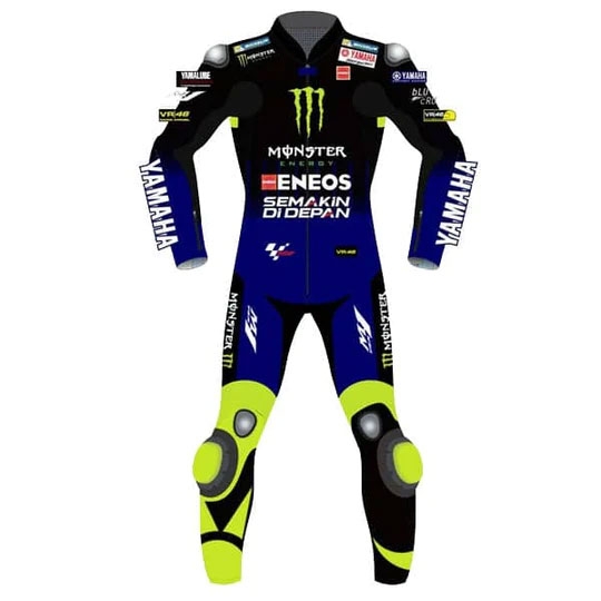 VR46 YAMAHA Monster Energy MotoGP Rossi Replica Biker Race Leathers Suit